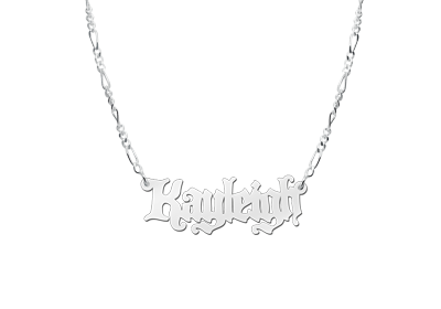 Silver Name Necklace model Kayleigh